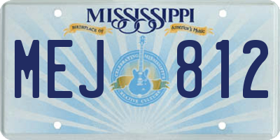 MS license plate MEJ812