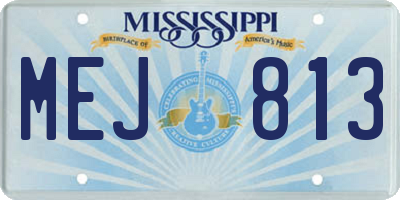 MS license plate MEJ813