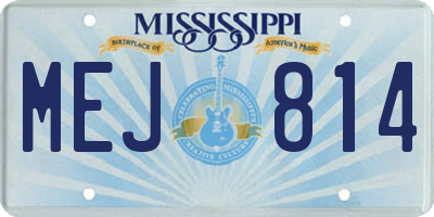 MS license plate MEJ814