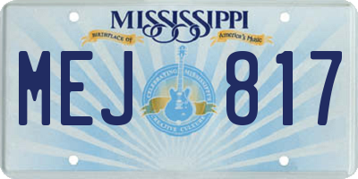 MS license plate MEJ817