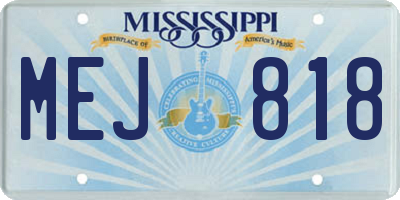 MS license plate MEJ818