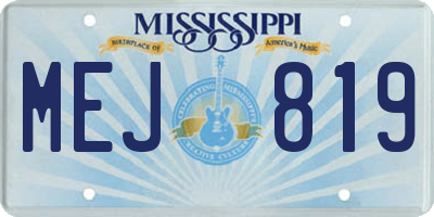 MS license plate MEJ819