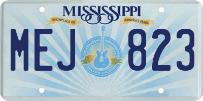 MS license plate MEJ823