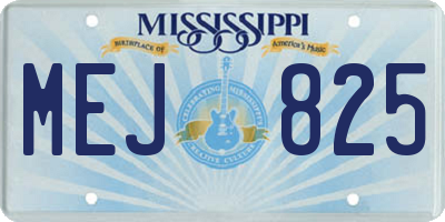 MS license plate MEJ825