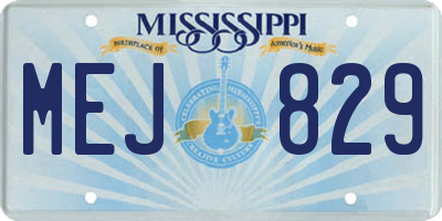 MS license plate MEJ829