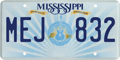 MS license plate MEJ832