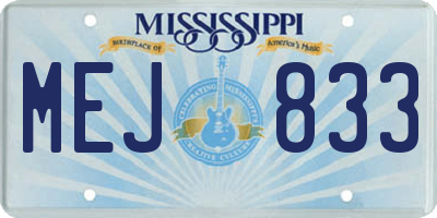 MS license plate MEJ833