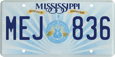 MS license plate MEJ836