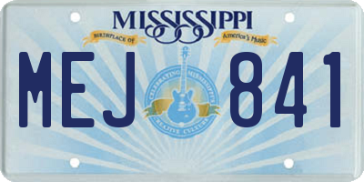 MS license plate MEJ841