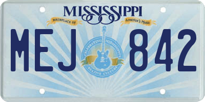 MS license plate MEJ842