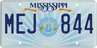 MS license plate MEJ844