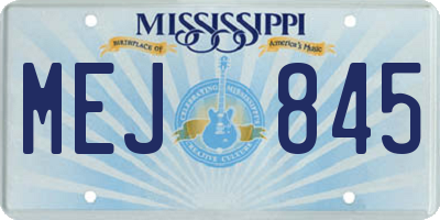 MS license plate MEJ845