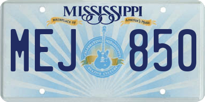 MS license plate MEJ850
