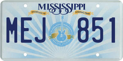 MS license plate MEJ851