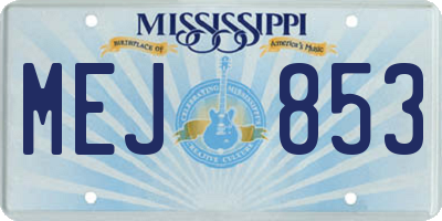 MS license plate MEJ853