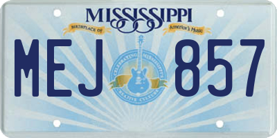 MS license plate MEJ857