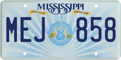 MS license plate MEJ858