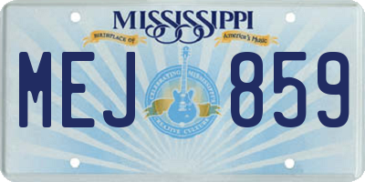 MS license plate MEJ859