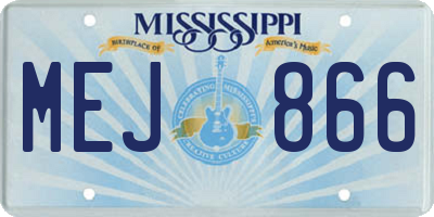 MS license plate MEJ866