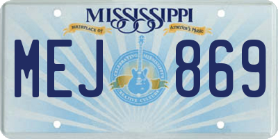 MS license plate MEJ869