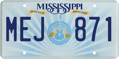 MS license plate MEJ871