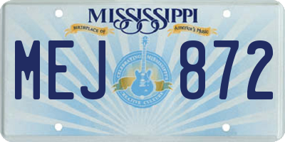 MS license plate MEJ872