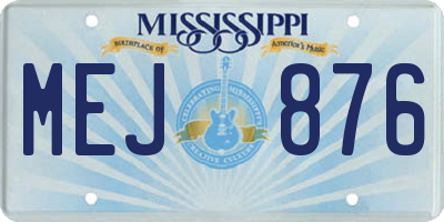MS license plate MEJ876