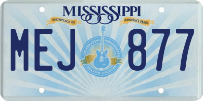 MS license plate MEJ877