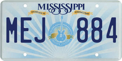 MS license plate MEJ884