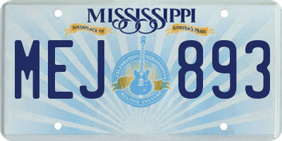 MS license plate MEJ893