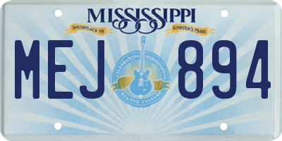 MS license plate MEJ894