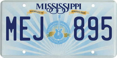MS license plate MEJ895