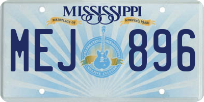 MS license plate MEJ896