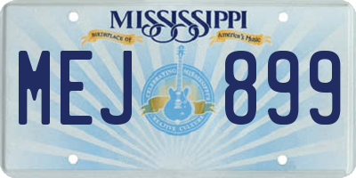 MS license plate MEJ899