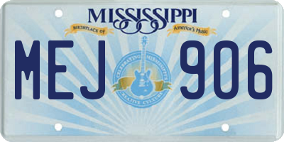 MS license plate MEJ906