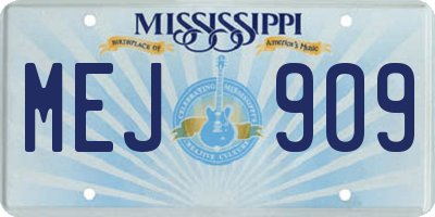 MS license plate MEJ909