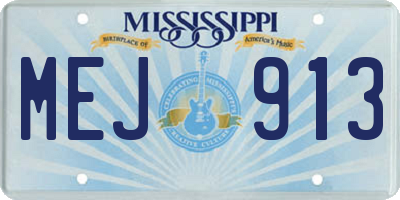 MS license plate MEJ913