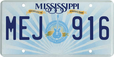 MS license plate MEJ916