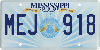MS license plate MEJ918