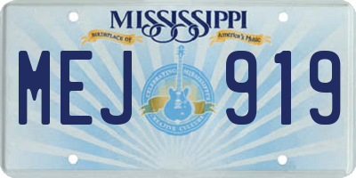 MS license plate MEJ919