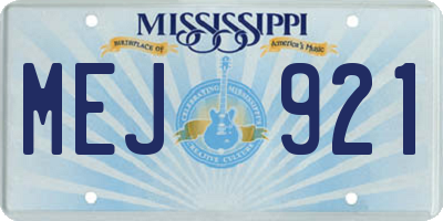 MS license plate MEJ921