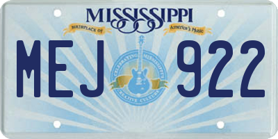 MS license plate MEJ922