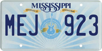 MS license plate MEJ923