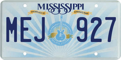MS license plate MEJ927