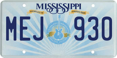 MS license plate MEJ930