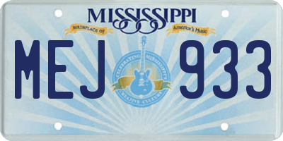 MS license plate MEJ933