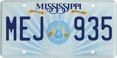 MS license plate MEJ935