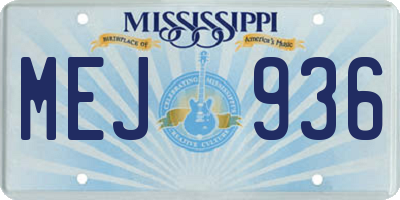 MS license plate MEJ936