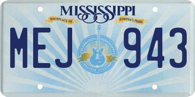 MS license plate MEJ943