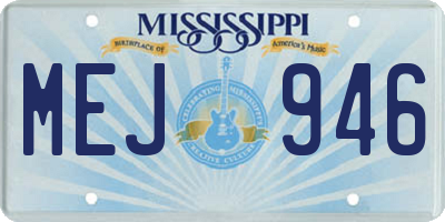 MS license plate MEJ946